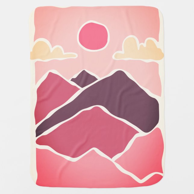 Mountain, Sea, Shape Baby Blanket (Front)