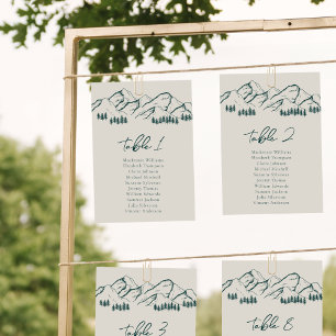 Mountain Seating Chart Card Pine Tree Outdoor