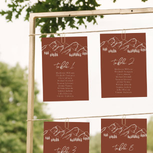 Mountain Seating Chart Card Pine Tree Outdoor