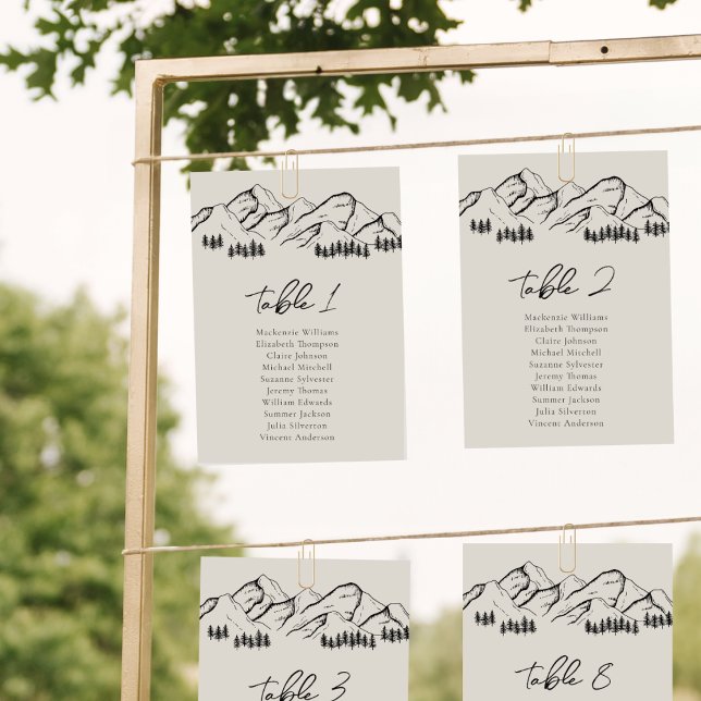 Mountain Seating Chart Card Pine Tree Outdoor (Creator Uploaded)