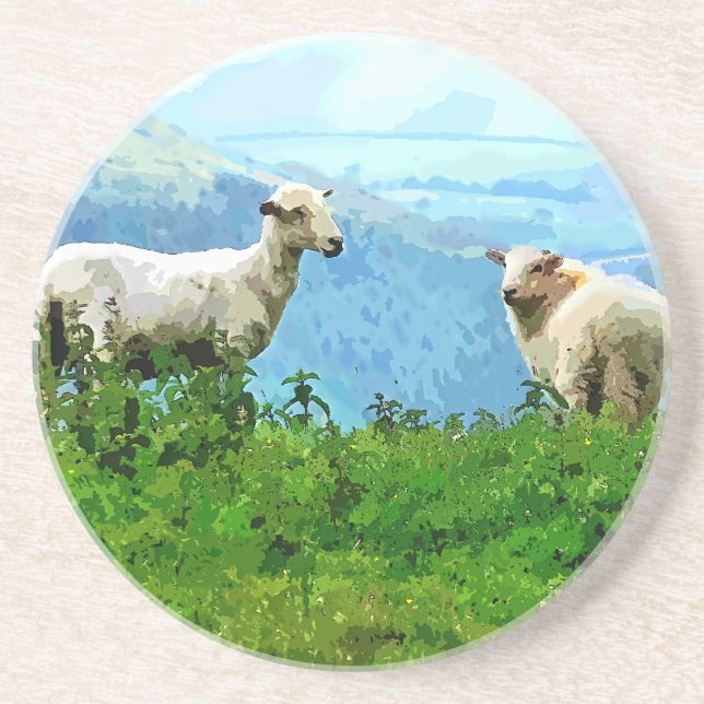 MOUNTAIN SHEEP SANDSTONE COASTER (Front)