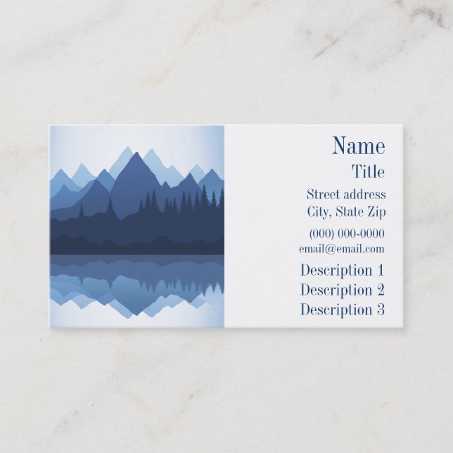 Mountain Silhouette Design Business Card (Front)