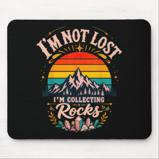 Mountain silhouette retro sunset adventure design  mouse pad