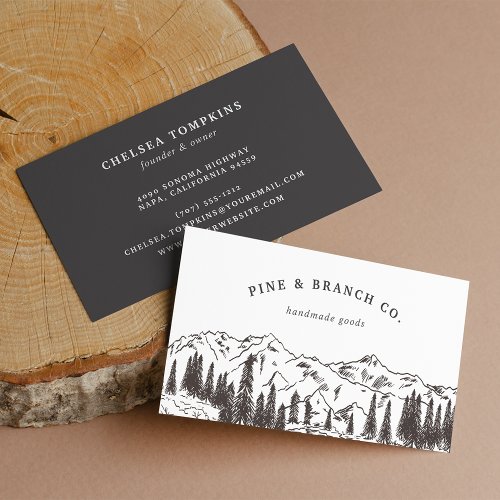 Mountain Sketch Logo Business Card