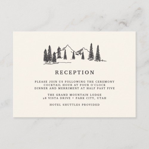 Mountain Sketch Reception Card