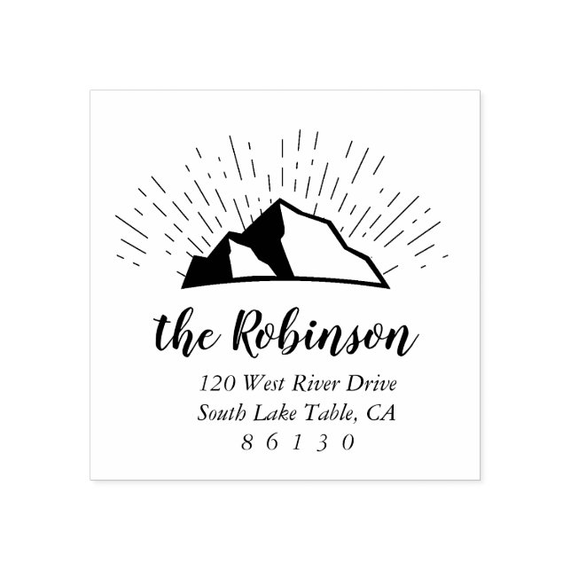 Mountain Sketch Return Address Self-inking Rubber Stamp (Imprint)