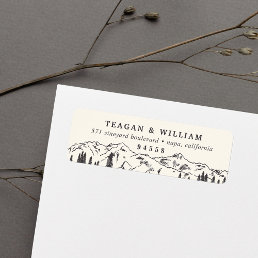 Mountain Sketch | Rustic Outdoors Return Address Label
