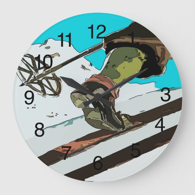 Mountain Ski, add text Large Clock (Front)