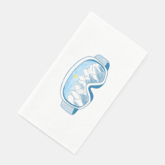 Mountain Ski Goggles Illustration   Paper Guest Towels