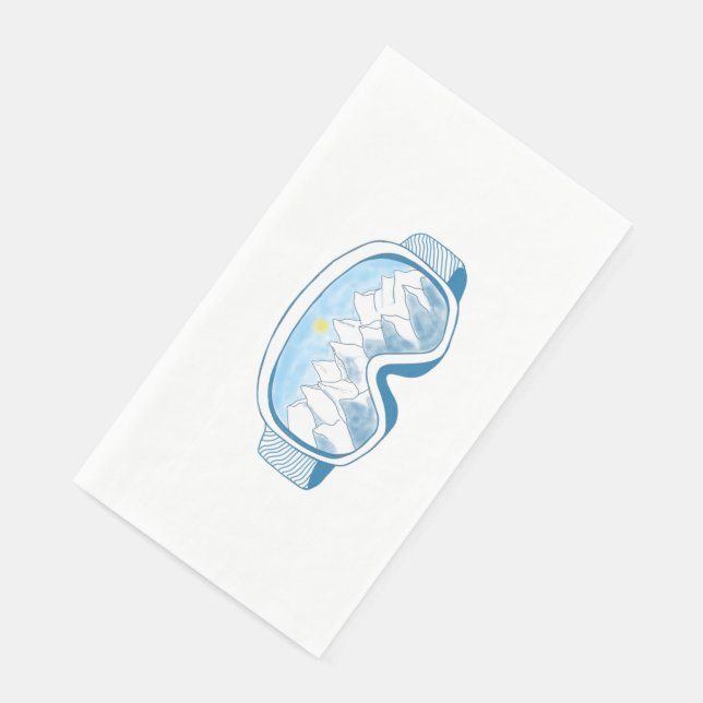 Mountain Ski Goggles Illustration   Paper Guest Towels (Corner)