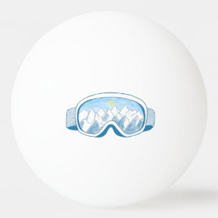 Mountain Ski Goggles Illustration Ping Pong Ball