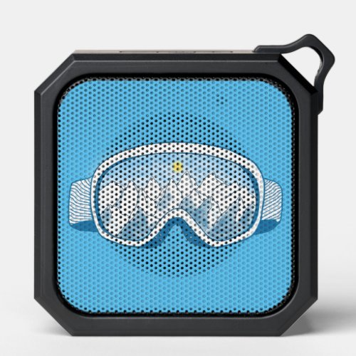 Mountain Ski Goggles Illustration Sky Blue Bluetooth Speaker