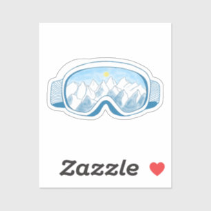 Mountain Ski Goggles Illustration   Sticker