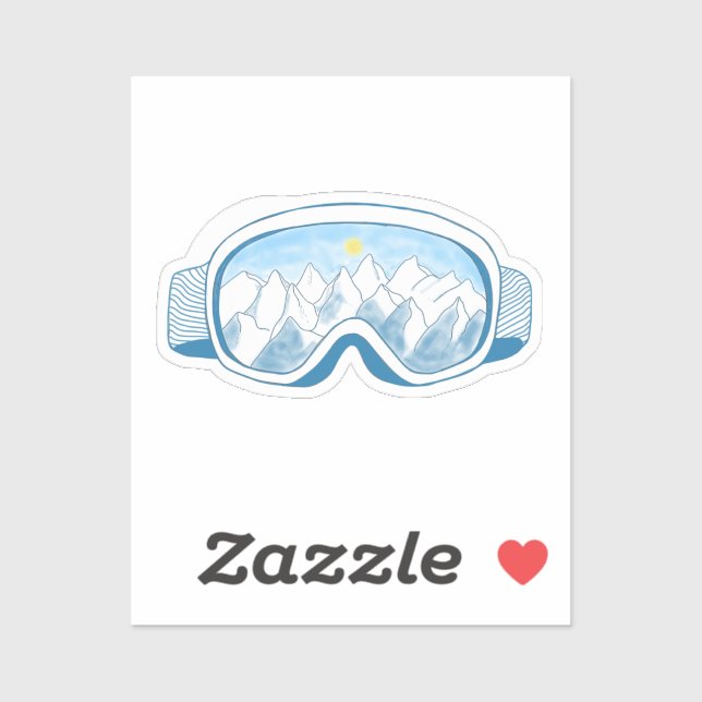 Mountain Ski Goggles Illustration   Sticker (Sheet)