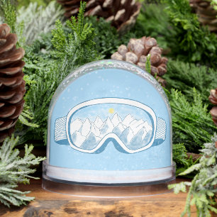 Mountain Ski Goggles Pale Blue   Snow Globe
