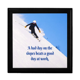 Mountain Ski Slopes Fresh Snow Fall Skiing Funny Gift Box