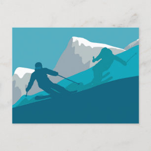  Mountain Skiing Sport  Postcard