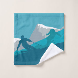 Mountain Skiing Sport Wash Cloth