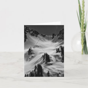 Mountain Snow Trail Letterpress Thank You Card