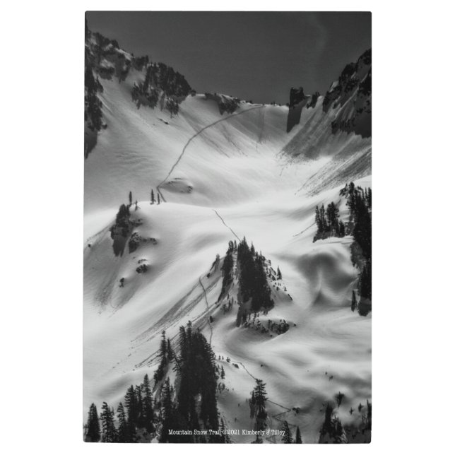 Mountain Snow Trail Metal Print (Front)