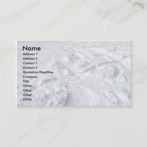 Customizable Mountain Snow Trails Business Card
