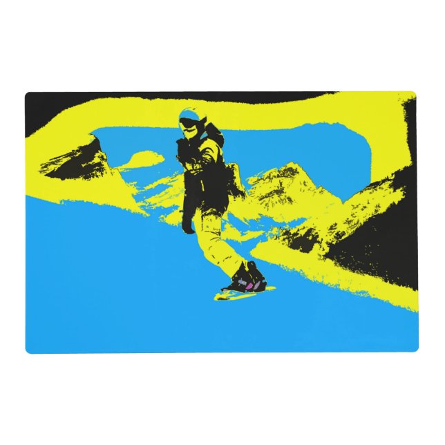 Mountain Snowboarding- Snowboarder   Placemat (Front)