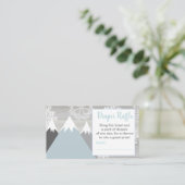 Mountain snowflake diaper raffle ticket rustic enclosure card (Standing Front)
