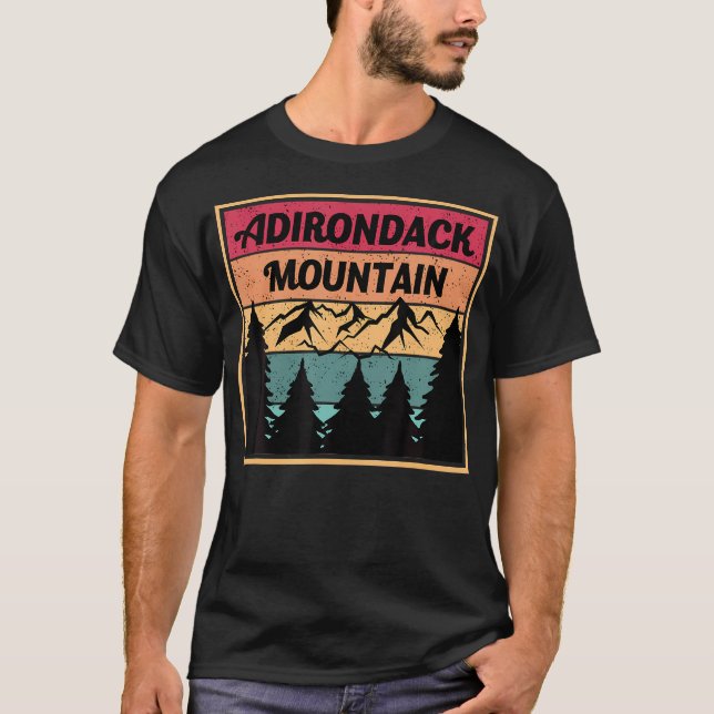 Mountain Souvenir Adirondack Mountain Range Hiking T-Shirt (Front)