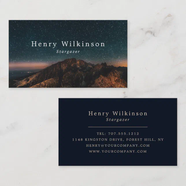 Mountain Stargazer, Astronomy Business Card | Zazzle