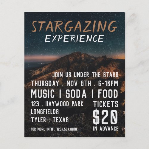 Mountain Stargazer Planetarium Event Advertising Flyer