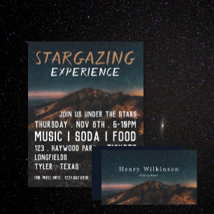 Mountain Stargazer, Planetarium Event Advertising Flyer