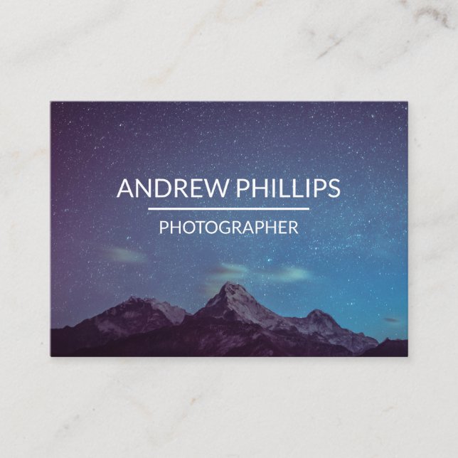 Mountain Starry Silhouette Custom Business Card (Front)