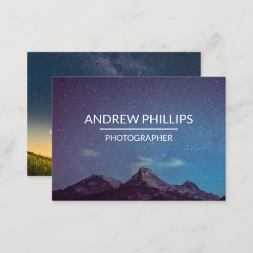 Mountain Starry Silhouette Sunrise Custom Business Business Card