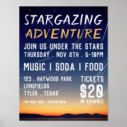 Mountain Stars Planetarium Event Advertising Poster