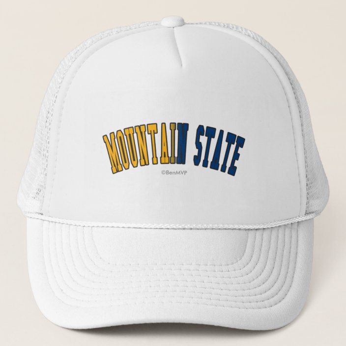 Mountain State in State Flag Colors Mesh Hat