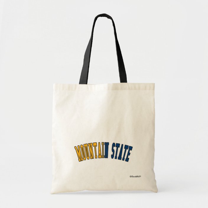Mountain State in State Flag Colors Tote Bag