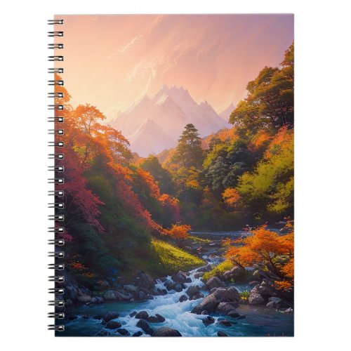 Mountain Stream Amongst Colorful Hills Notebook