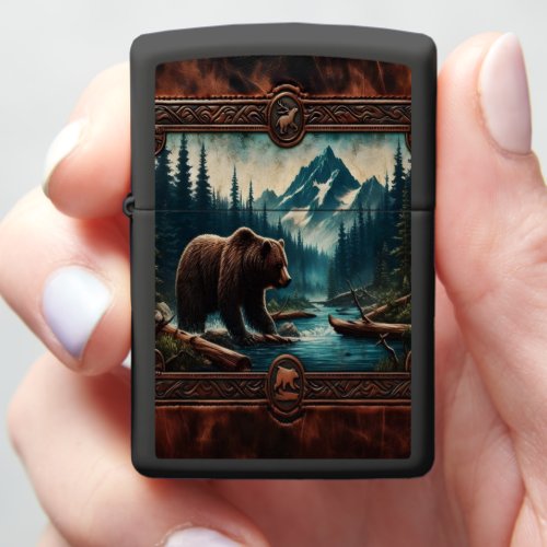 Mountain Stream Grizzly Zippo Lighter