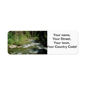 Mountain Stream Label by VacationPhotography at Zazzle