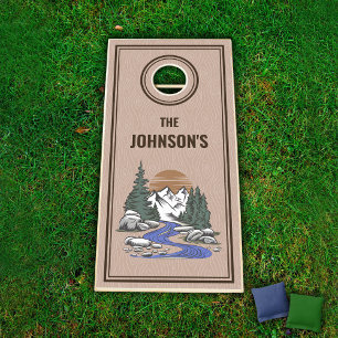 Mountain Stream Modern Adventure Cornhole Set