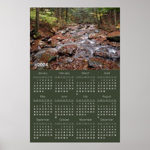 Mountain Stream Poster 2024 Wall Calendar