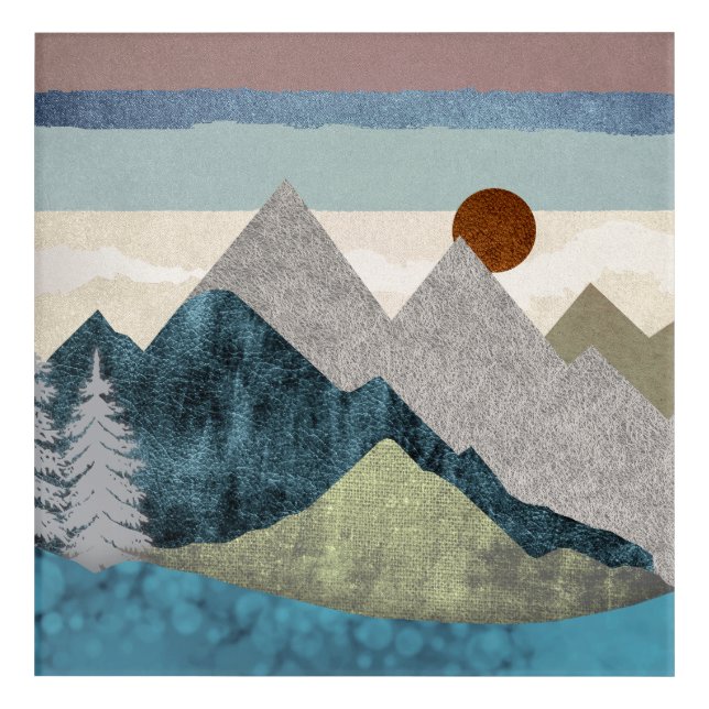 Mountain Striped Sky Acrylic Print (Front)