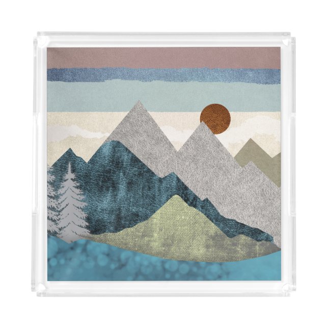 Mountain Striped Sky Acrylic Tray (Front)