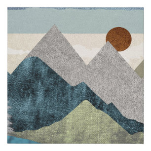 Mountain Striped Sky Faux Canvas Print