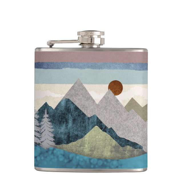 Mountain Striped Sky Flask (Front)