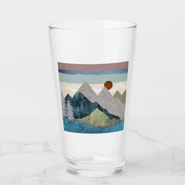 Mountain Striped Sky Glass (Front)