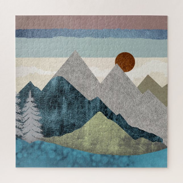 Mountain Striped Sky Jigsaw Puzzle (Vertical)