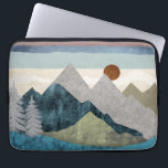 Mountain Striped Sky Laptop Sleeve<br><div class="desc">Modern landscape with unique colors and patterns showing a mountain landscape with a striped skyline.</div>