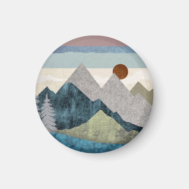 Mountain Striped Sky Magnet (Front)