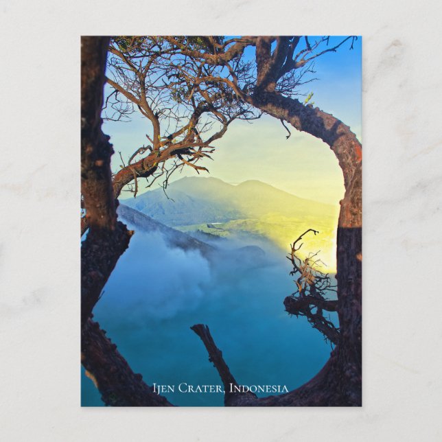 Mountain Sulfur Crater Blue Pond Frame Postcard (Front)